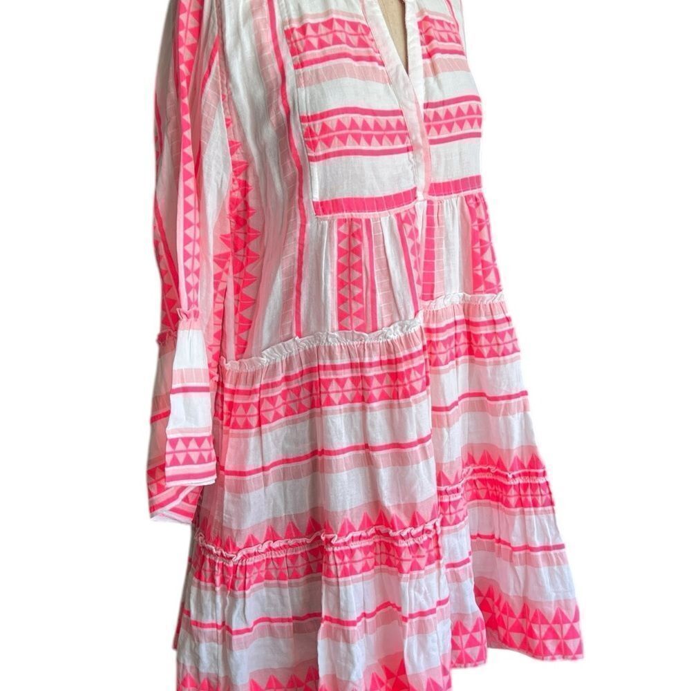 ELAN Pink & White Geometric Tunic Dress - Size Large - Picture 5 of 12